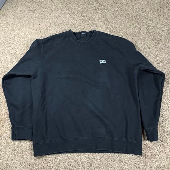 Vintage Y2K Obey Sweatshirt Black Mens Size XL Crewneck Logo Patch - Picture 1 of 6